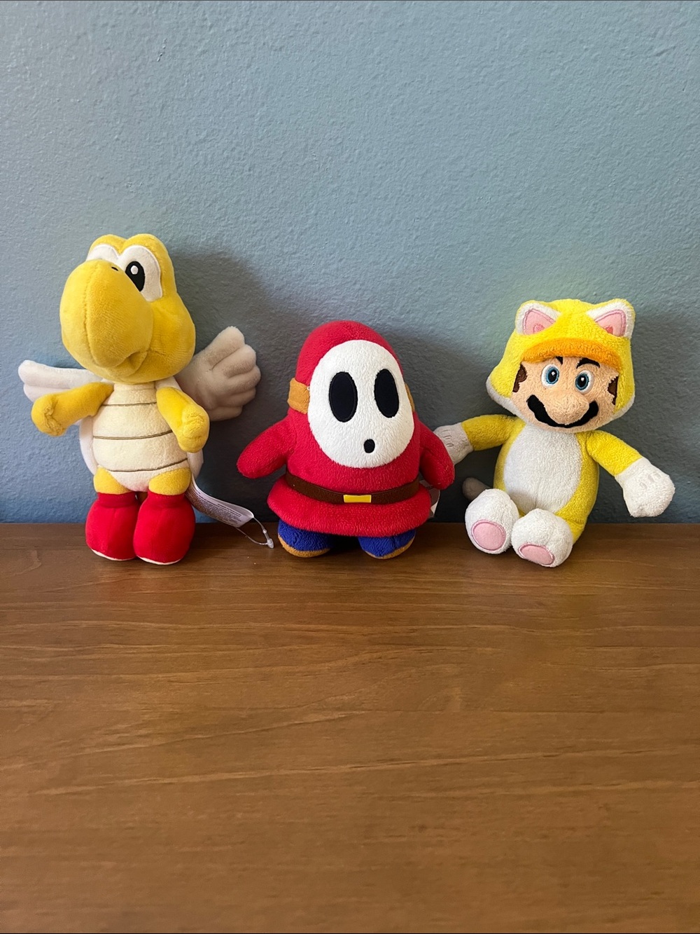 Super Mario Set of 3 Plushies Koopa Paratroopa, Shy Guy, and Mario Flying Fox